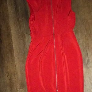Express RED sheath exposed zipper dress